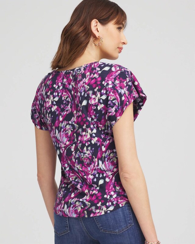 Abstract Slub Keyhole Neck Tee - image 3